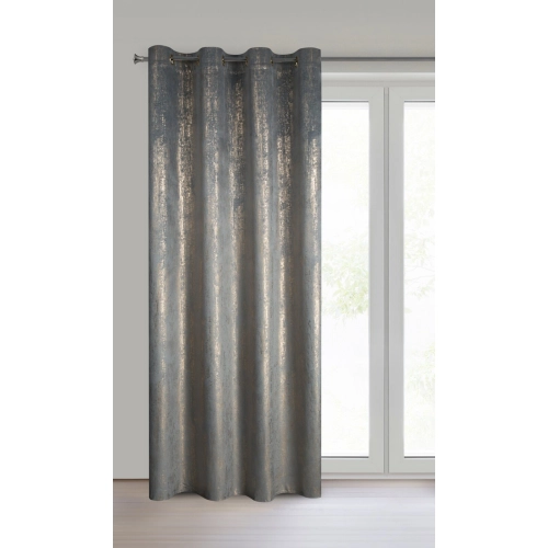 Záves 140x250 cm zamatový strieborný zlato na kovové krúžky DARA