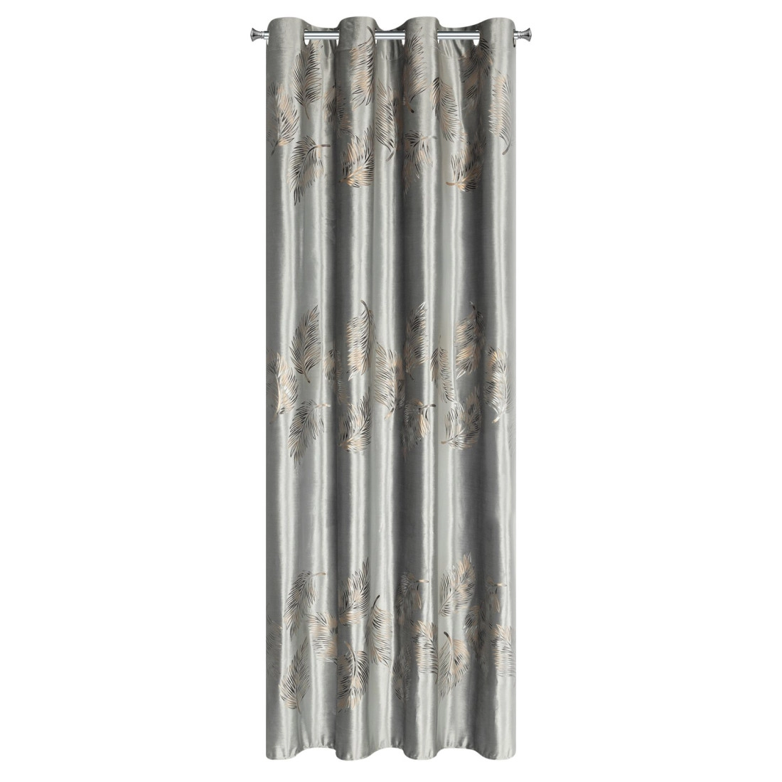 Záves 140x250 cm zamatový strieborný zlatý na kovové krúžky IDALIA