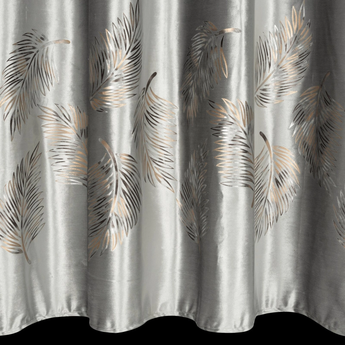 Záves 140x250 cm zamatový strieborný zlatý na kovové krúžky IDALIA