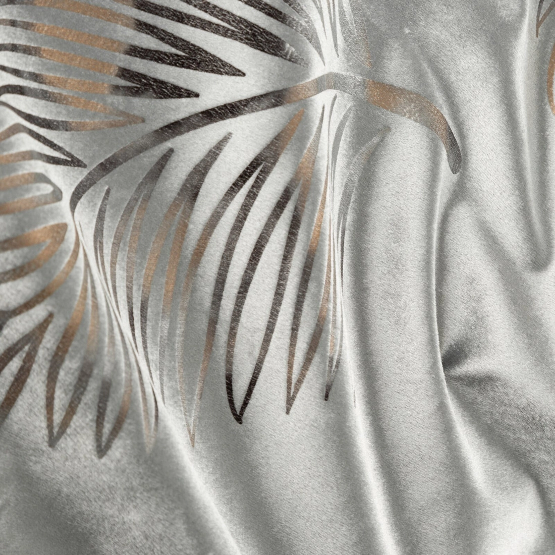 Záves 140x250 cm zamatový strieborný zlatý na kovové krúžky IDALIA