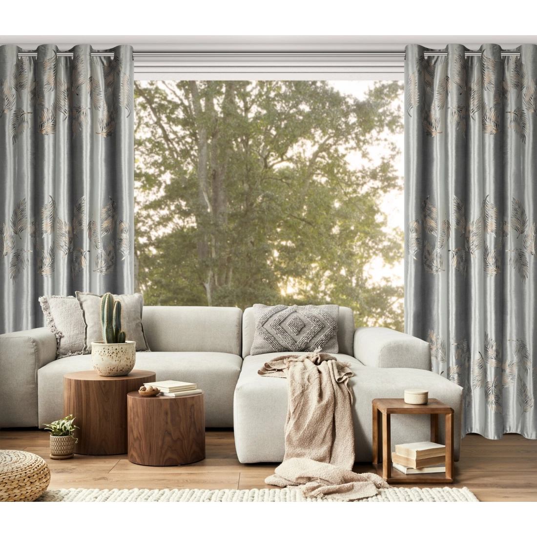 Záves 140x250 cm zamatový strieborný zlatý na kovové krúžky IDALIA