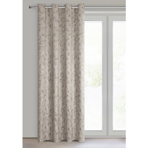 Závěs 140x250 cm sametový světle béžový se zlatou na kovové kroužky KORNELIA