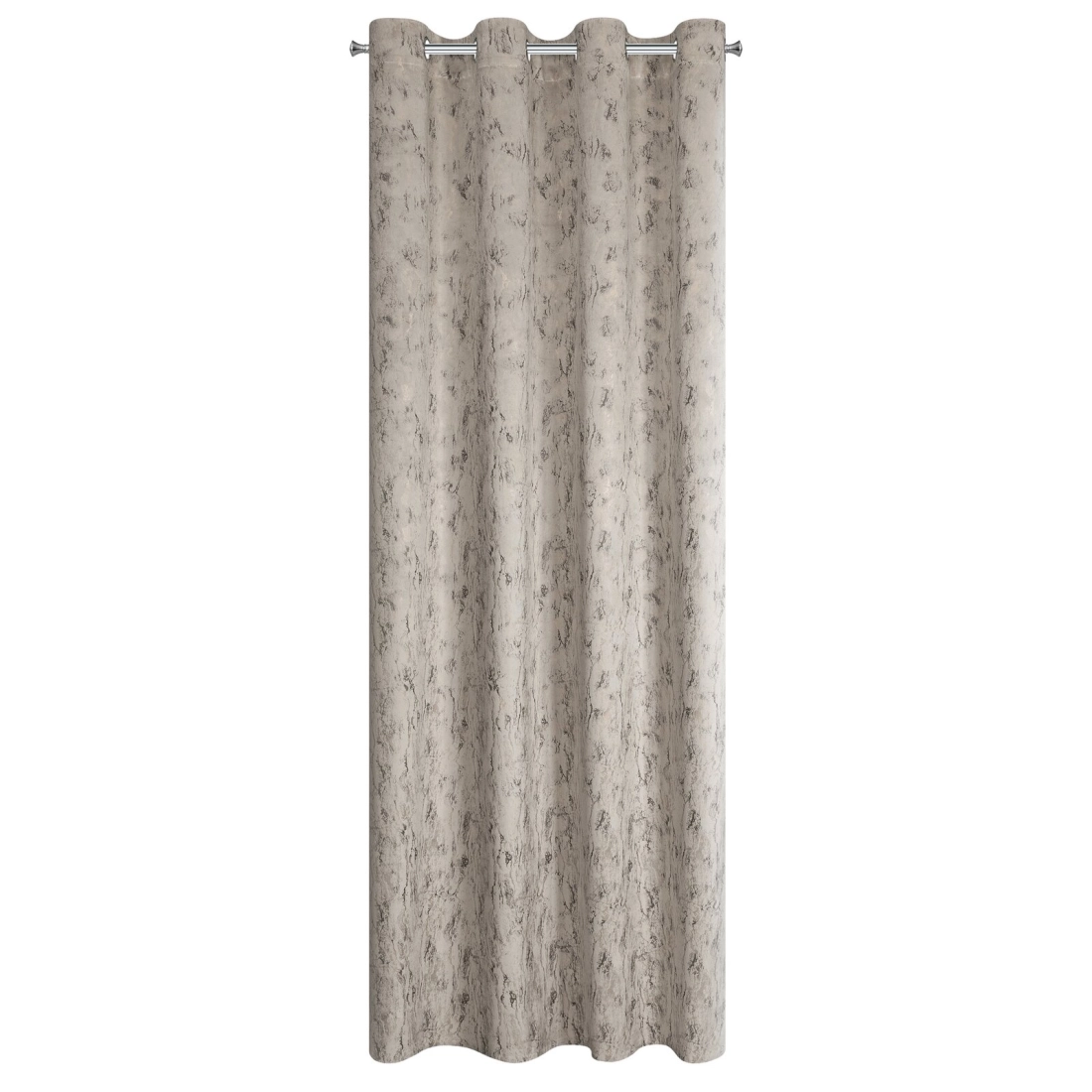 Závěs 140x250 cm sametový světle béžový se zlatou na kovové kroužky KORNELIA