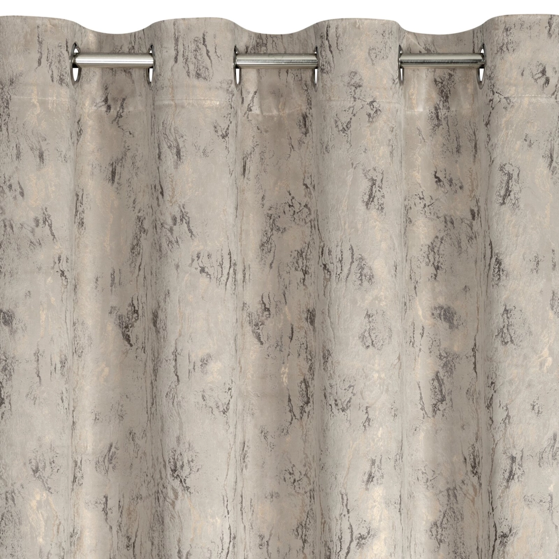 Závěs 140x250 cm sametový světle béžový se zlatou na kovové kroužky KORNELIA