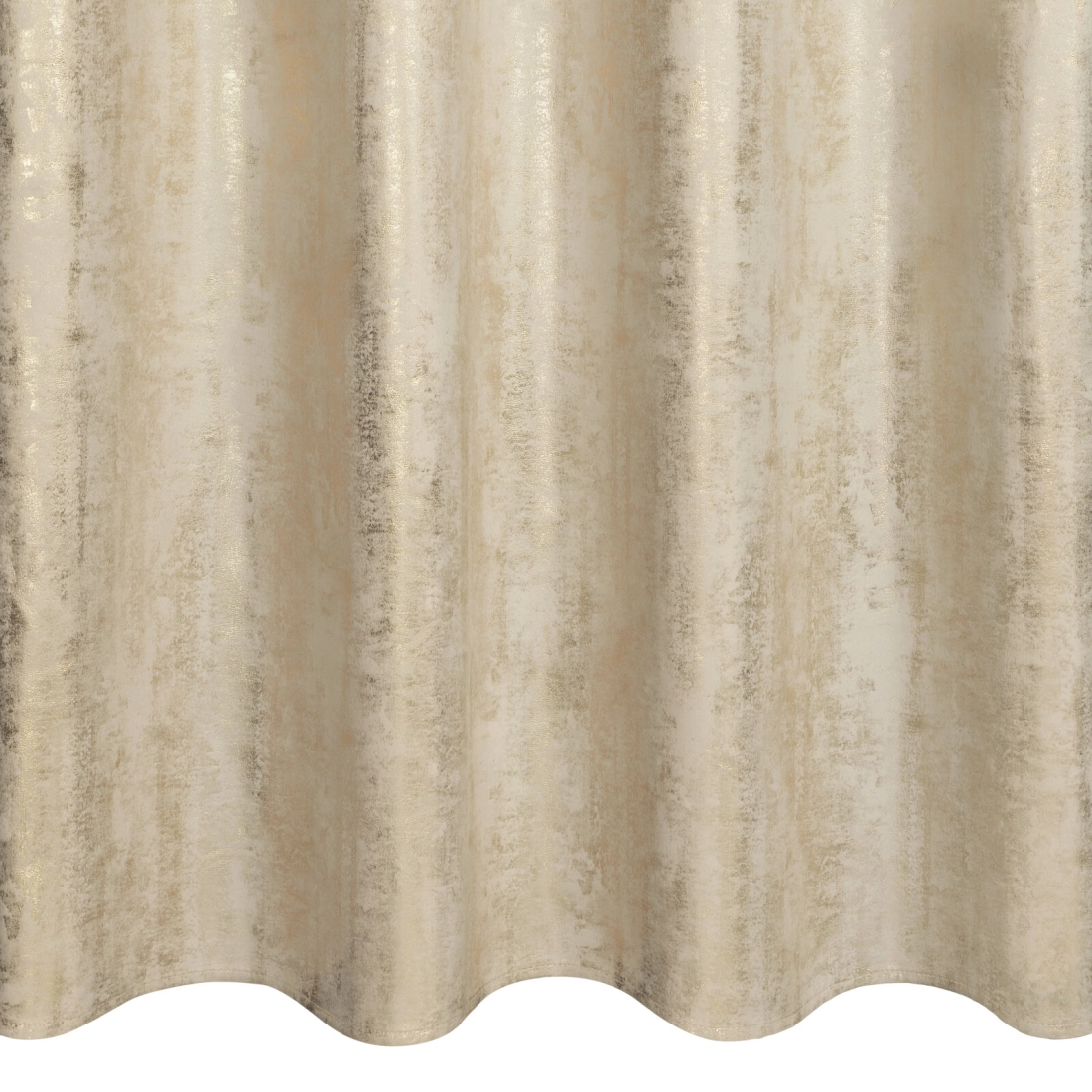 Záves 140x250 cm zamatový svetlobéžový zlatý na kovové krúžky RENIA