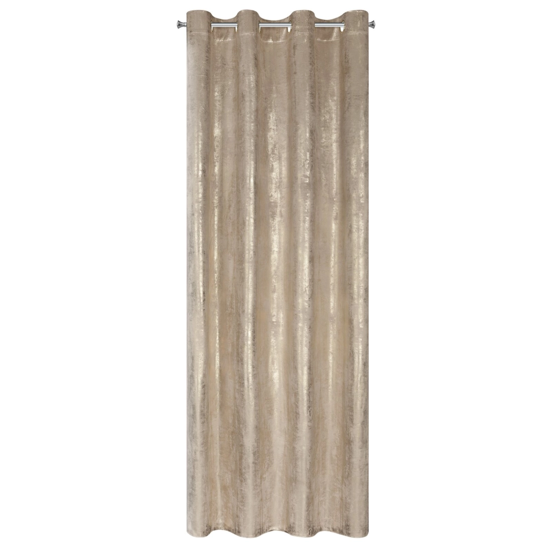 Sametový závěs 140x250 cm světle béžový zlatý na kovových kroužcích RENIA