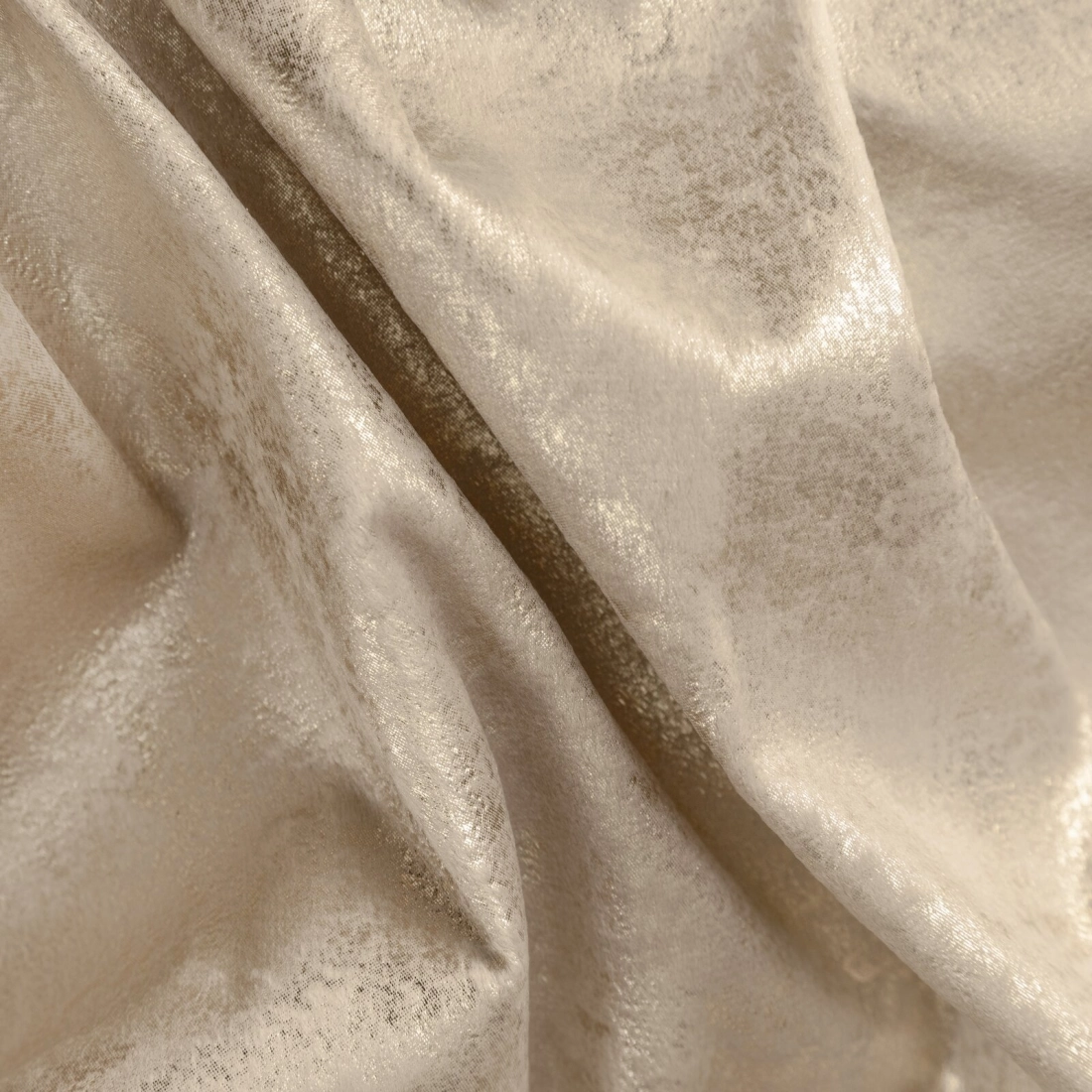 Sametový závěs 140x250 cm světle béžový zlatý na kovových kroužcích RENIA