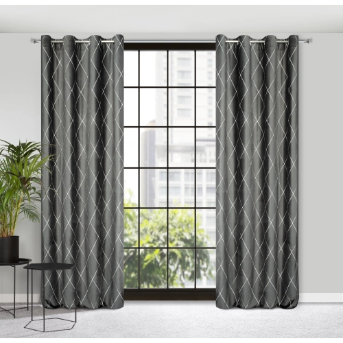 Záves 140x250 cm zamatový svetlosivý a strieborný na kovové krúžky MARGO Pierre Cardin