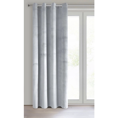 Závěs 140x250 cm sametový světle šedý na kovové kroužky PIERRE
