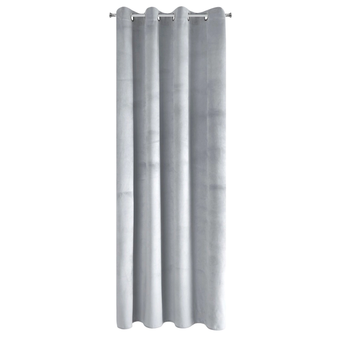 Závěs 140x250 cm sametový světle šedý na kovové kroužky PIERRE