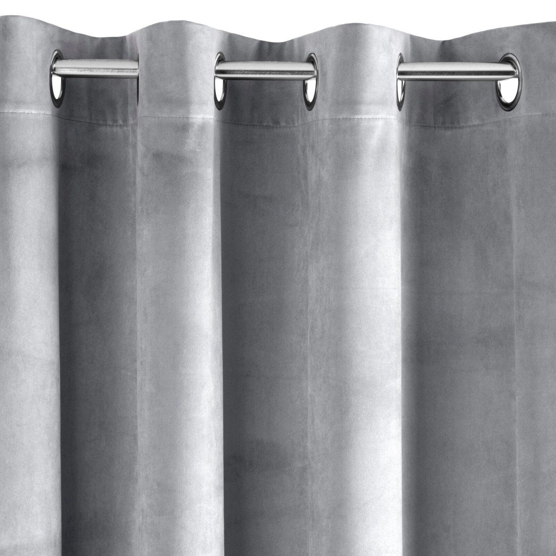Závěs 140x250 cm sametový světle šedý na kovové kroužky PIERRE
