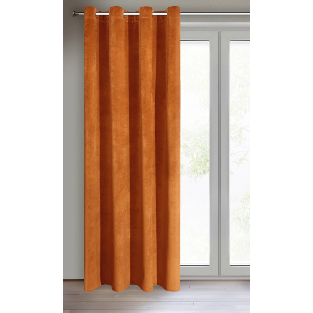 Záves 140x250 cm zamatový tehlový na kovové krúžky RIA Diva Line