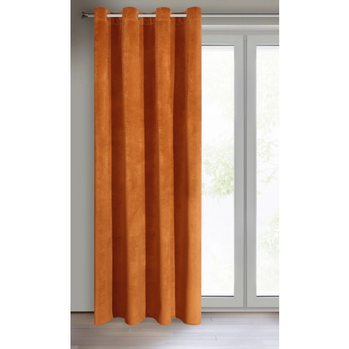 Záves 140x250 cm zamatový tehlový na kovové krúžky RIA Diva Line