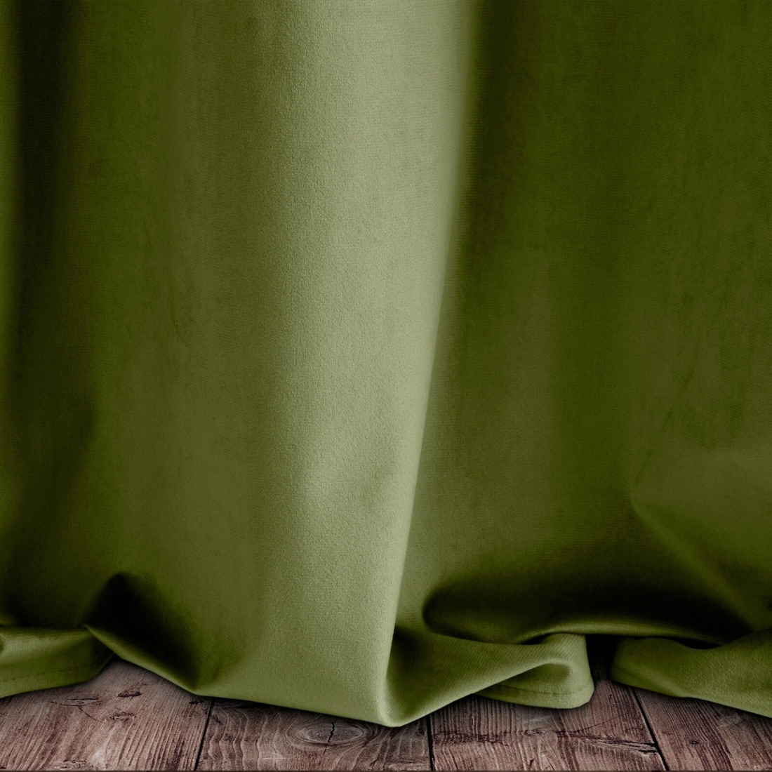 Záves 140x250 cm zamatový tmavo olivový na kovové krúžky PIERRE