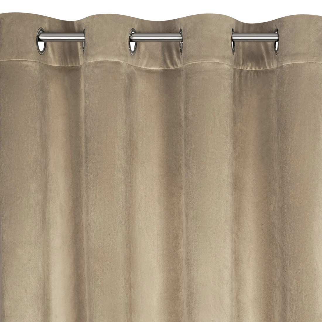 Sametový závěs 140x250 cm tmavě béžový na kovové kroužky CARLI