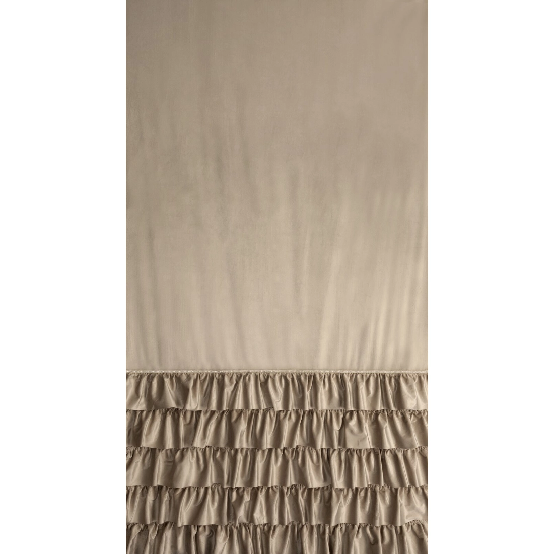 Sametový závěs 140x250 cm tmavě béžový na kovové kroužky CARLI