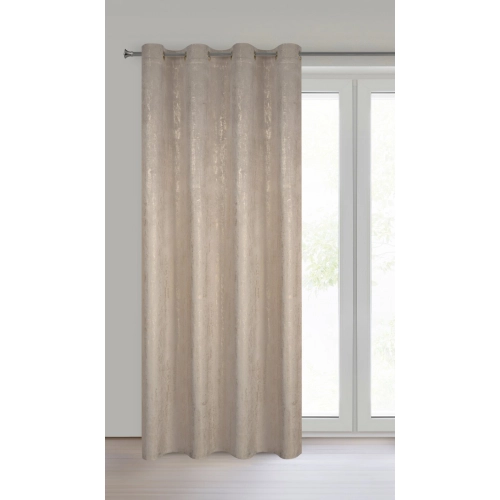 Sametový závěs 140x250 cm tmavě béžový na kovové kroužky DARA