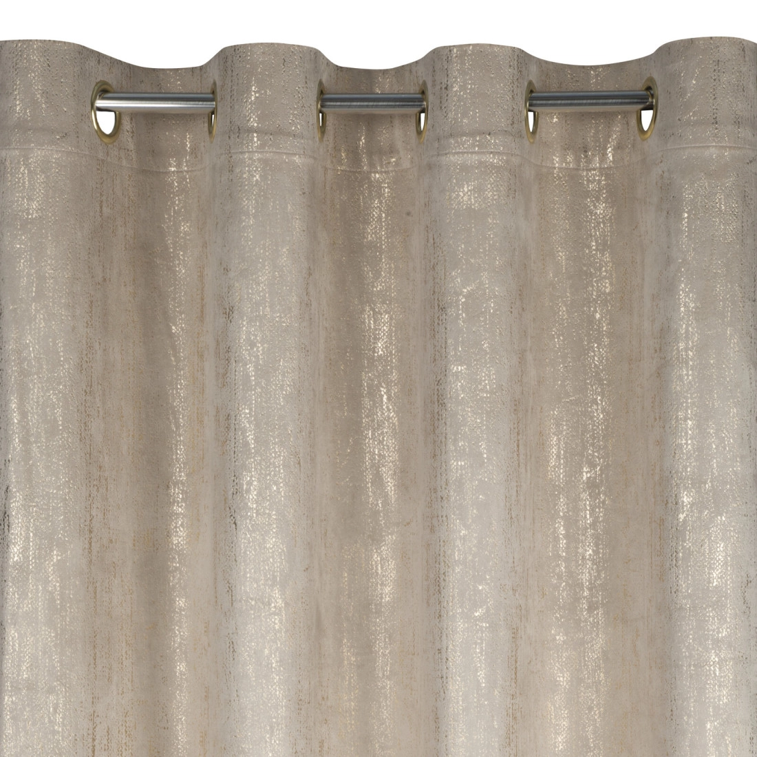 Sametový závěs 140x250 cm tmavě béžový na kovové kroužky DARA