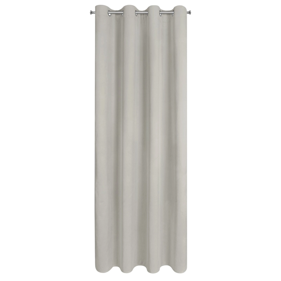 Sametový závěs 140x250 cm tmavě béžový na kovové kroužky NITA