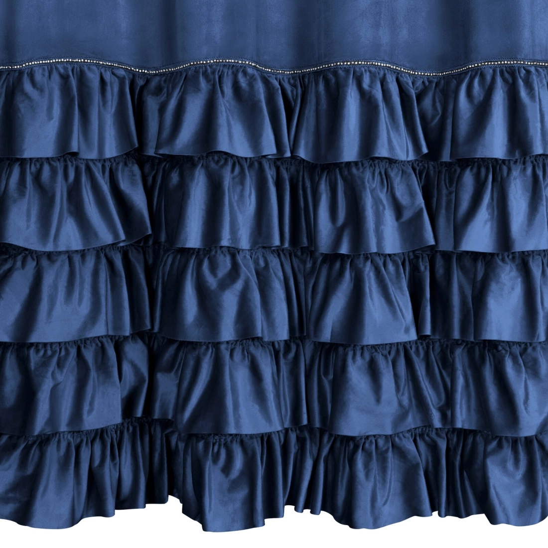 Sametový závěs 140x250 cm tmavě modrý na kovových kroužcích CARLI