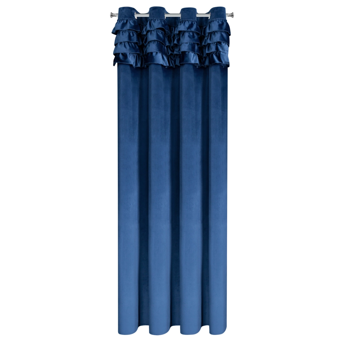 Sametový závěs 140x250 cm tmavě modrý na kovové kroužky ERIN