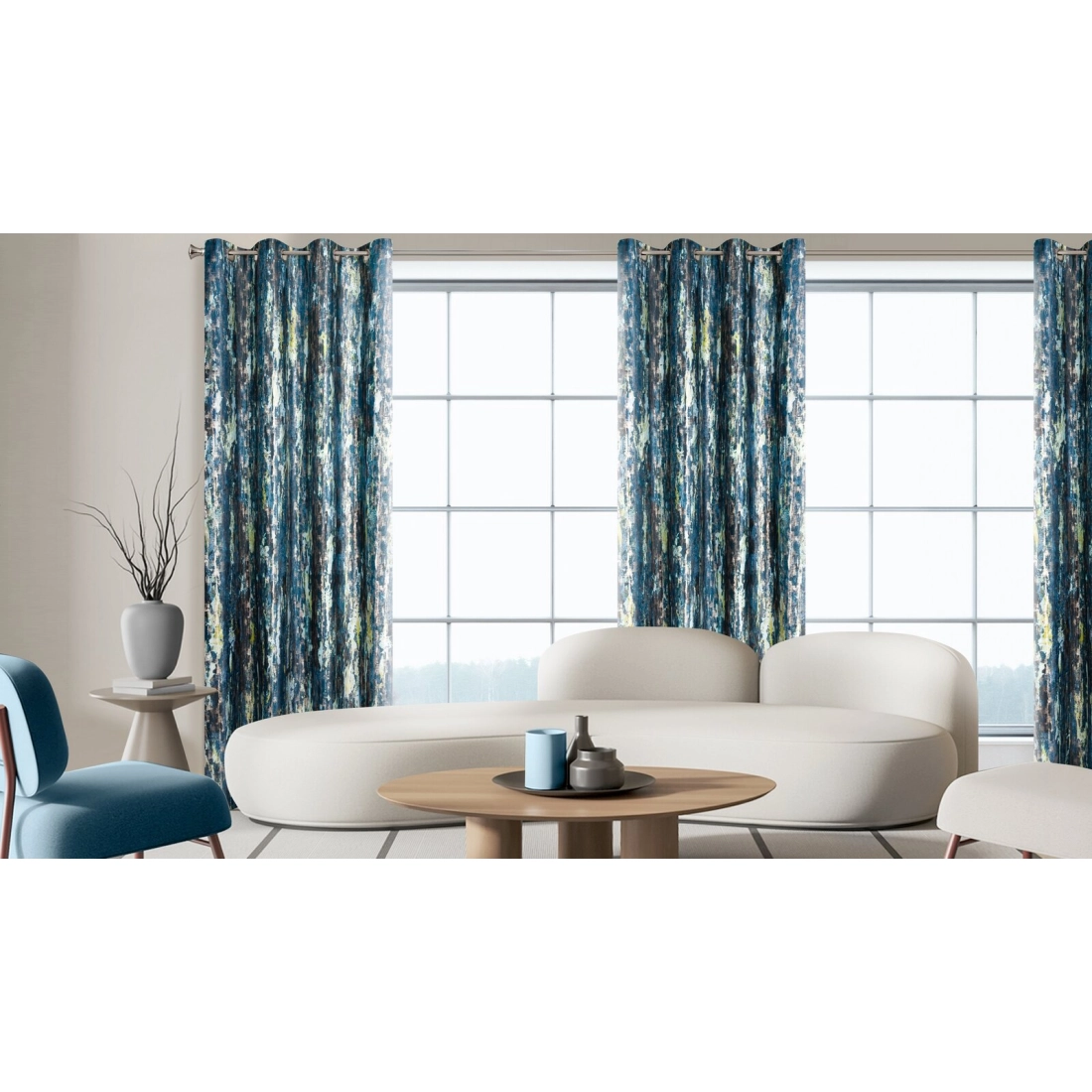 Záves 140x250 cm zamatový tmavomodrý na kovové krúžky GRACE