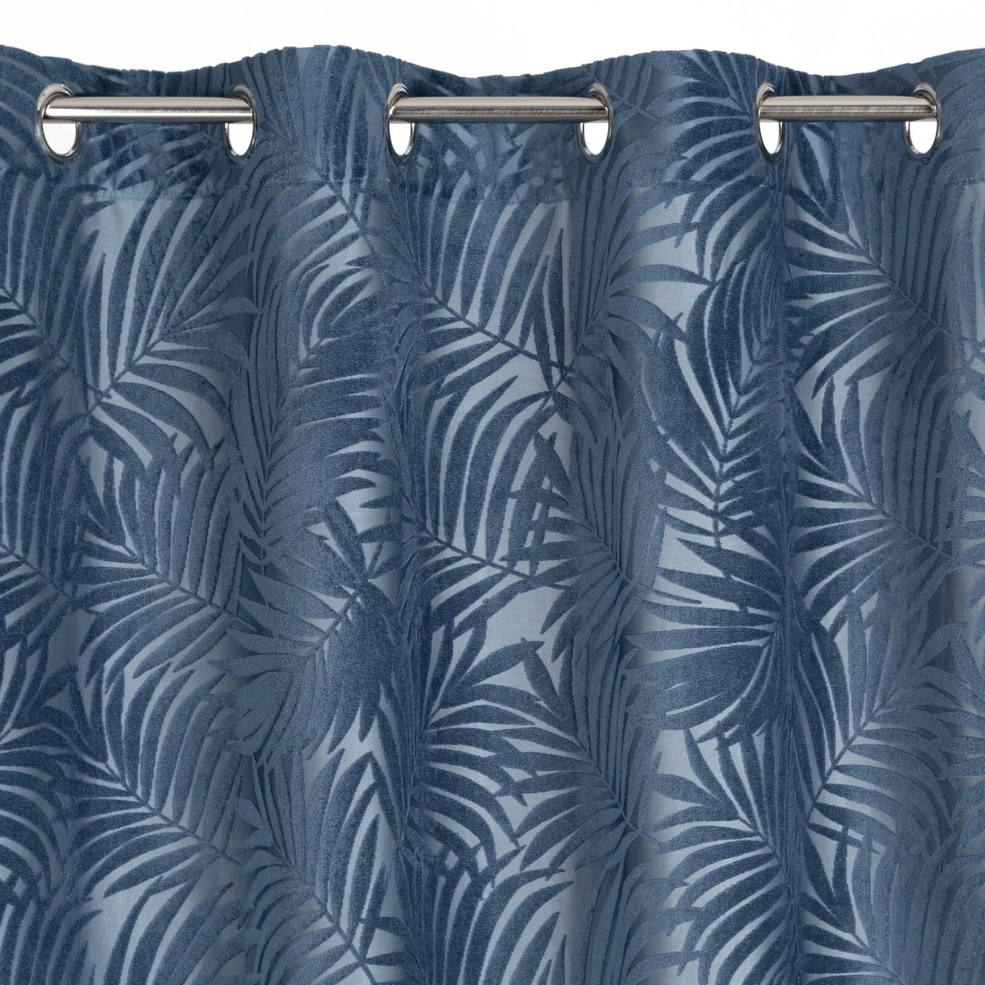 Záves 140x250 cm zamatový tmavomodrý na kovové krúžky LIVIA