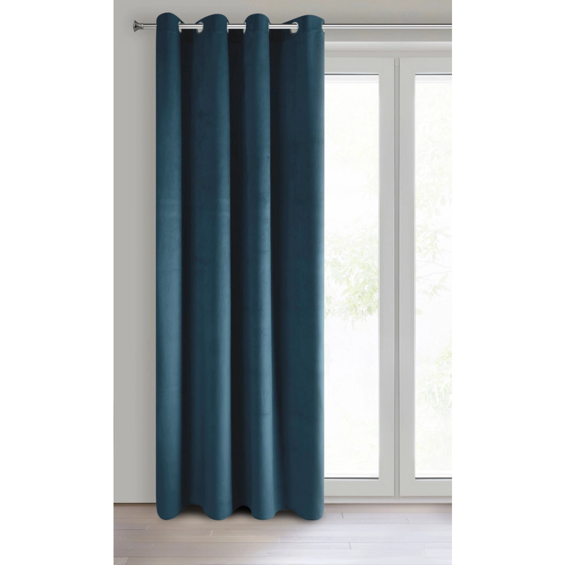 Sametový závěs 140x250 cm tmavě modrý na kovové kroužky PIERRE