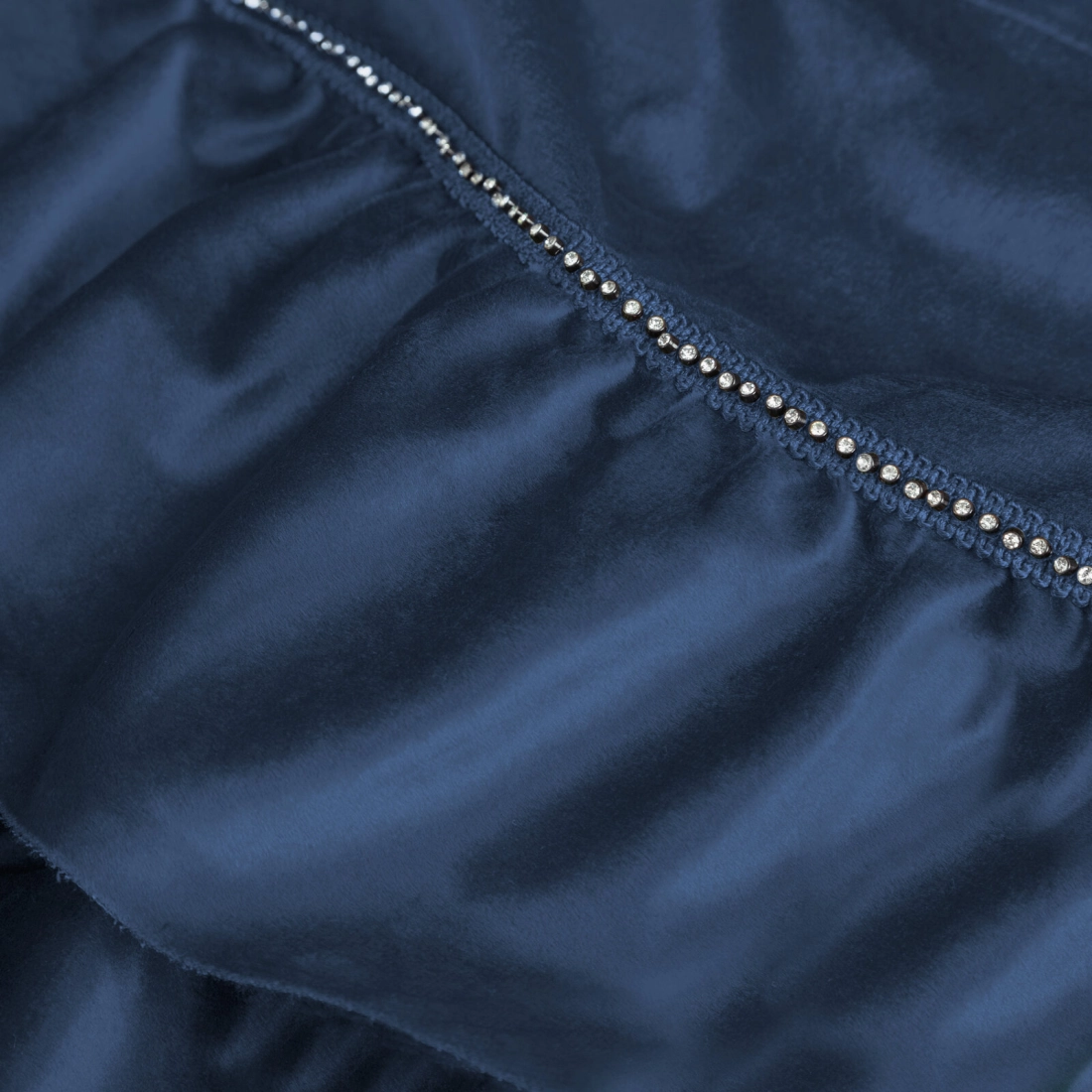 Závěs 140x250 cm sametový tmavě modrý na kovové kroužky SAMI