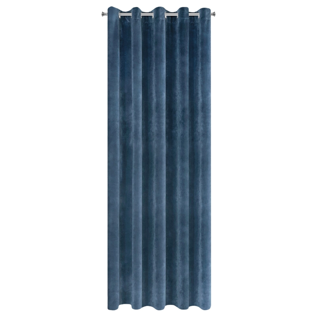 Závěs 140x250 cm sametový tmavomodrý na kovové kroužky VILLA