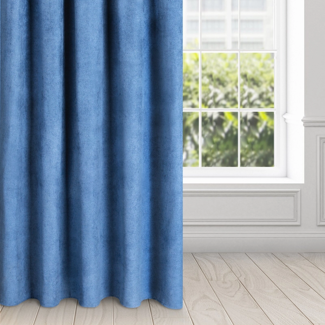 Záves 140x250 cm zamatový tmavomodrý na riasiacu pásku AMAYA Diva Line