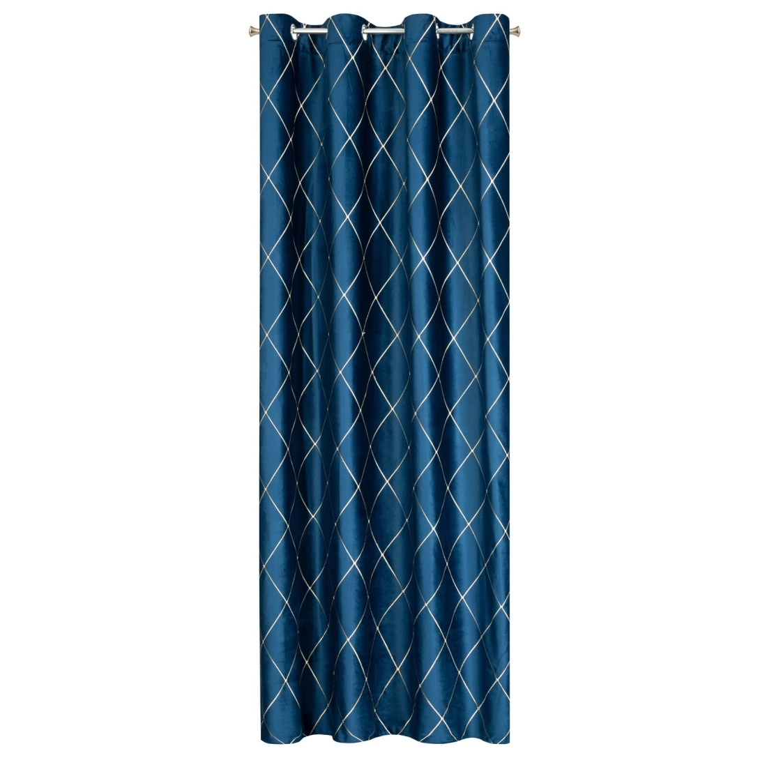 Záves 140x250 cm zamatový tmavomodrý zlatý na kovové krúžky MARGO Pierre Cardin