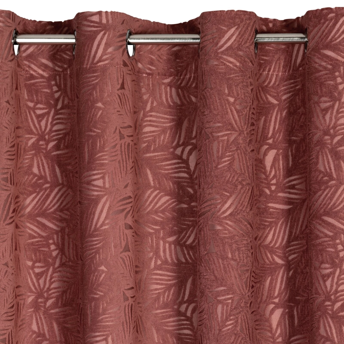 Záves 140x250 cm zamatový tmavoružový na kovové krúžky OCTAVIA