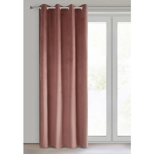 Sametový závěs 140x250 cm tmavě růžový na kovových kroužcích PIERRE