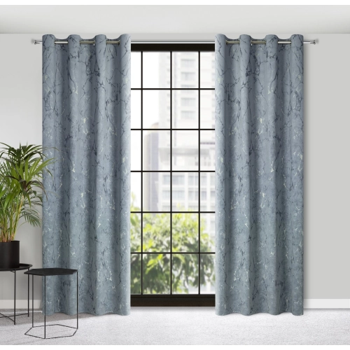 Záves 140x250 cm zamatový tmavosivý, grafitový na kovové krúžky WERA