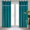 Záves 140x250 cm zamatový tmavotyrkysový na kovové krúžky KIDS