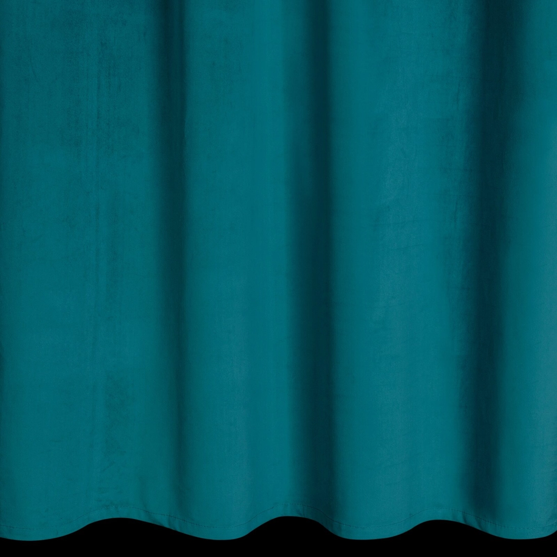 Záves 140x250 cm zamatový tmavotyrkysový na kovové krúžky KIDS