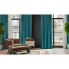 Záves 140x250 cm zamatový tmavotyrkysový na kovové krúžky LUSSI