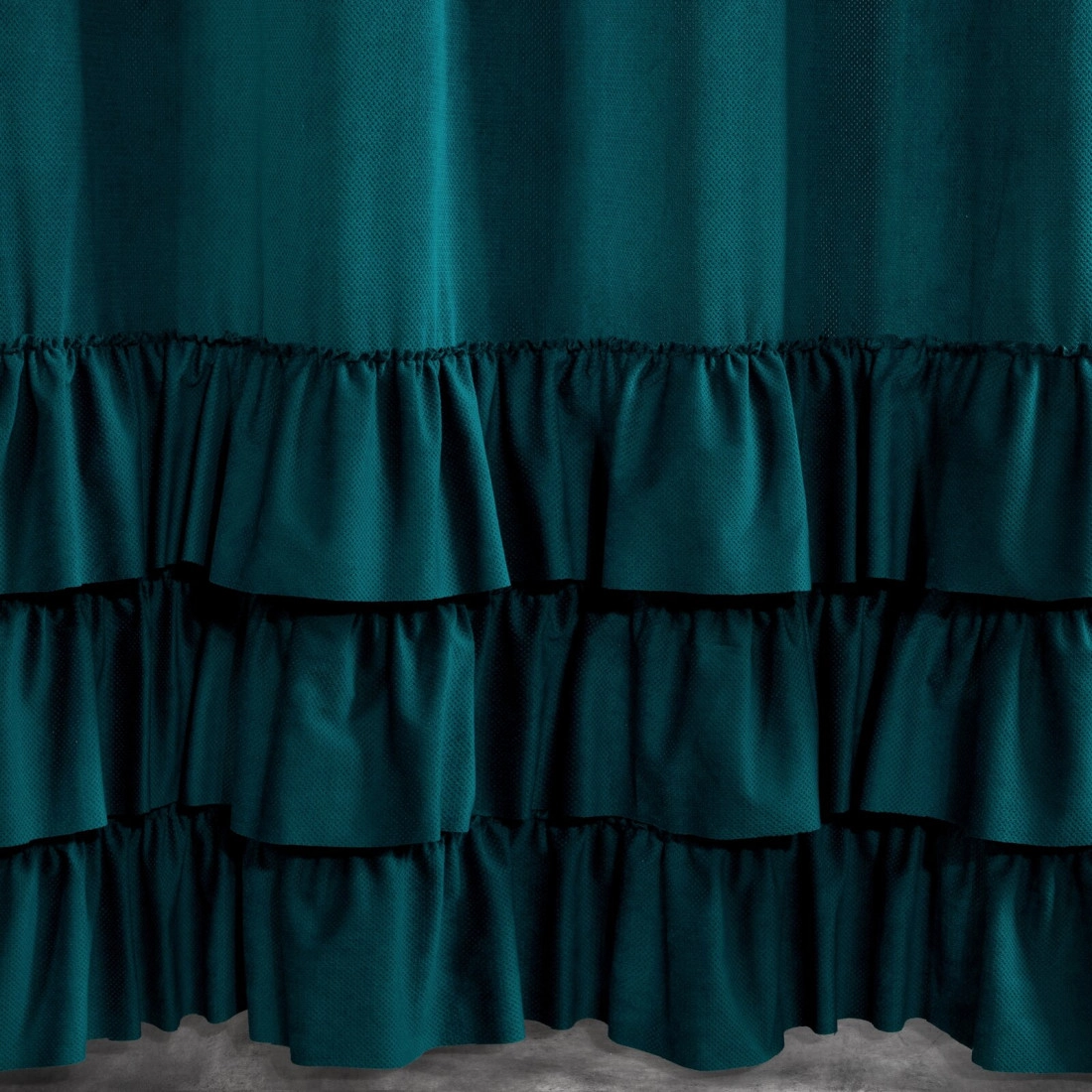 Sametový závěs 140x250 cm tmavě tyrkysový na kovové kroužky MEGI