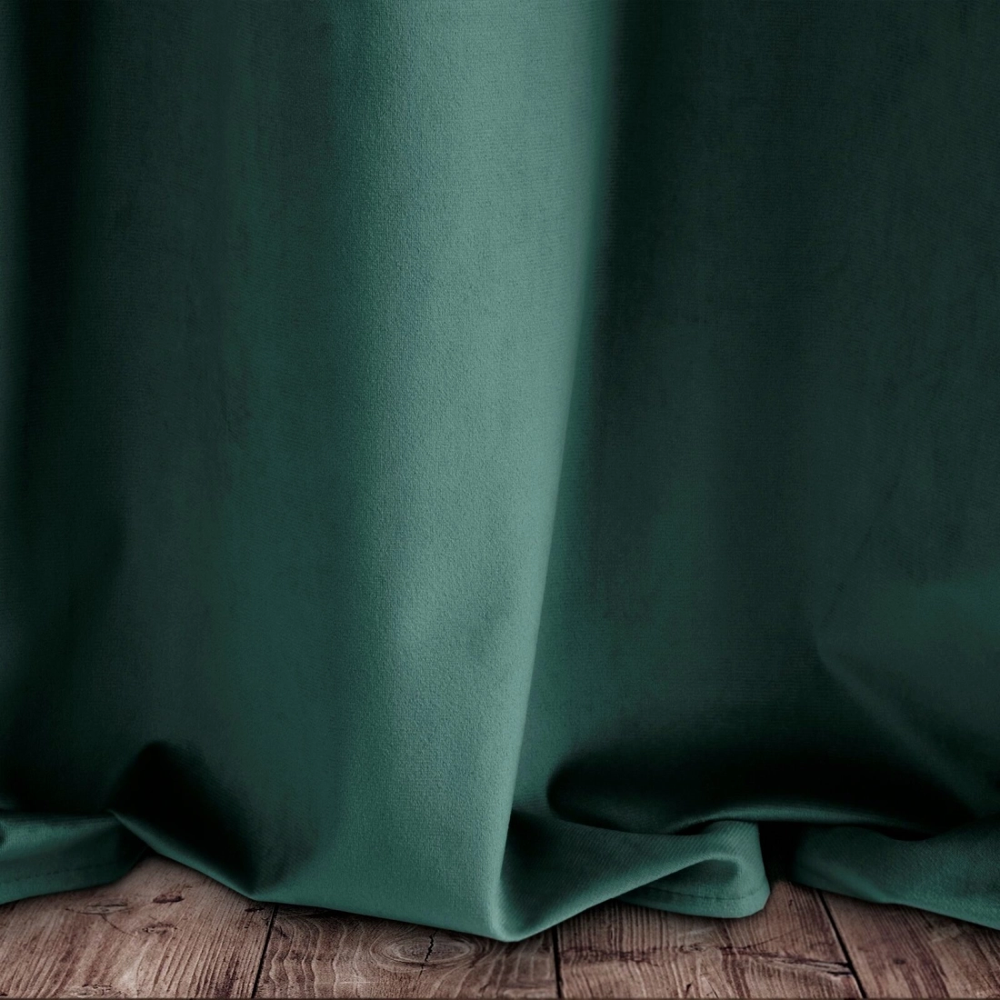 Sametový závěs 140x250 cm v tmavě tyrkysové barvě na kovových kroužcích PIERRE