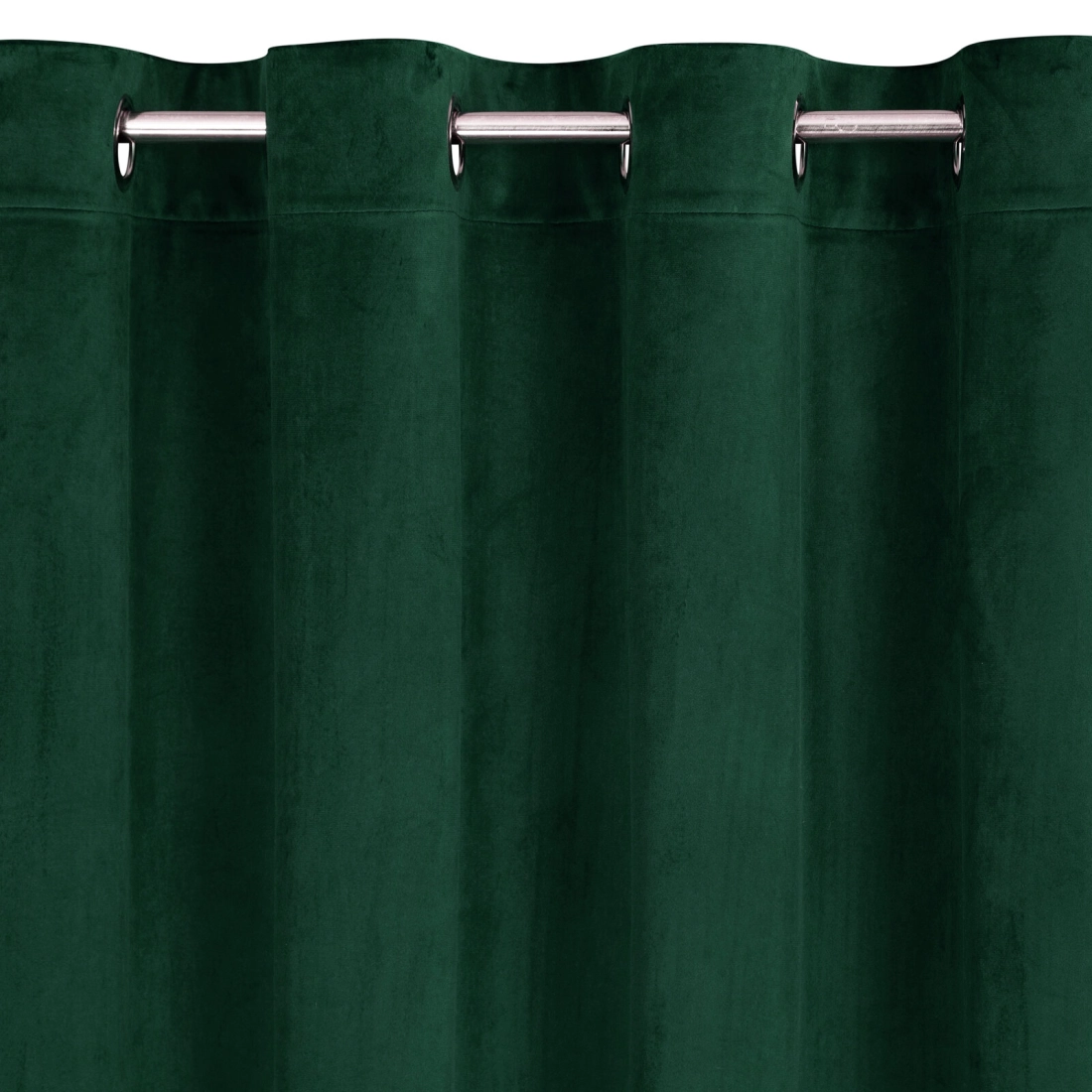 Sametový závěs 140x250 cm tmavě zelený na kovové kroužky ARIADNA