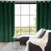 Sametový závěs 140x250 cm tmavě zelený na kovové kroužky ARIADNA