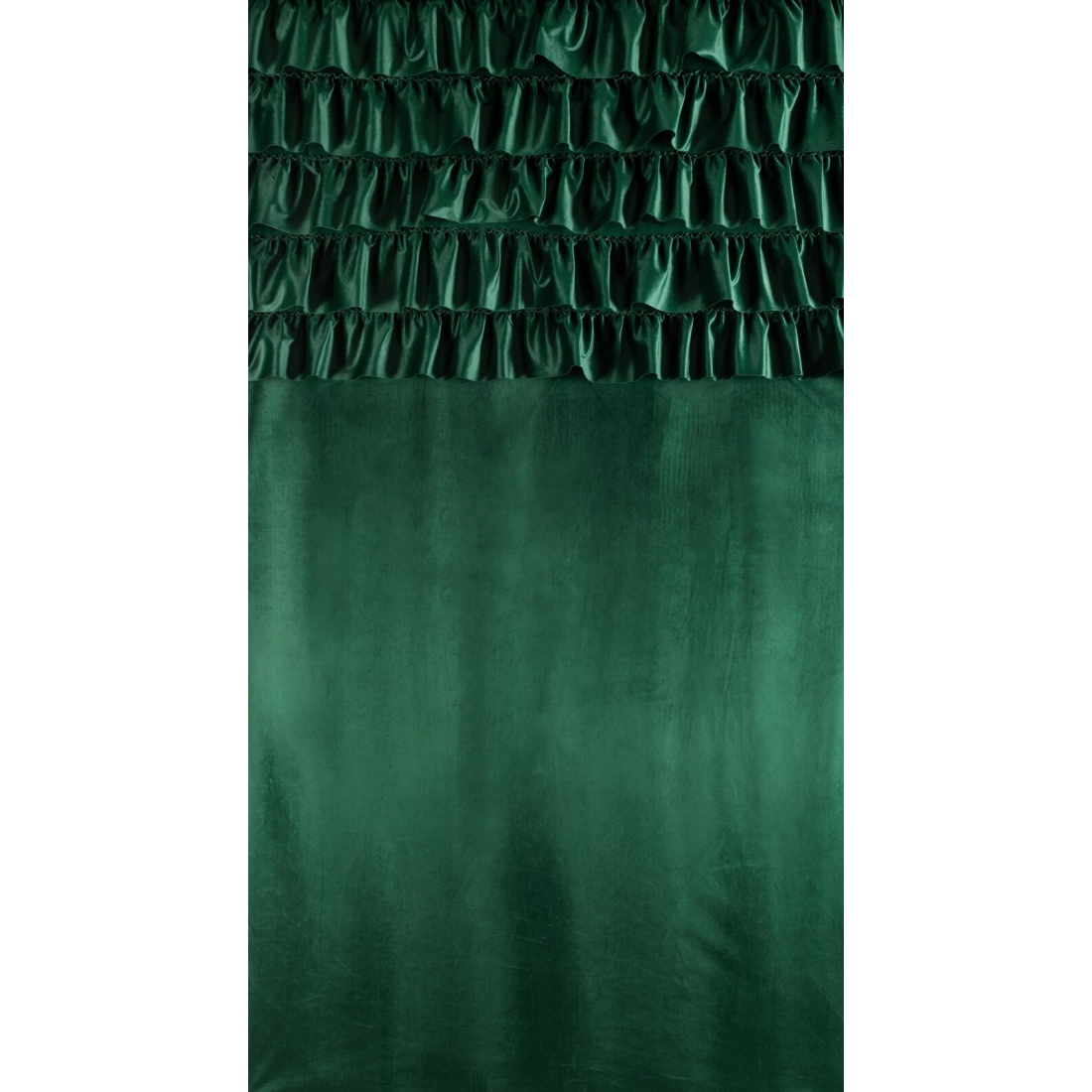 Závěs 140x250 cm sametový tmavě zelený na kovové kroužky AURA