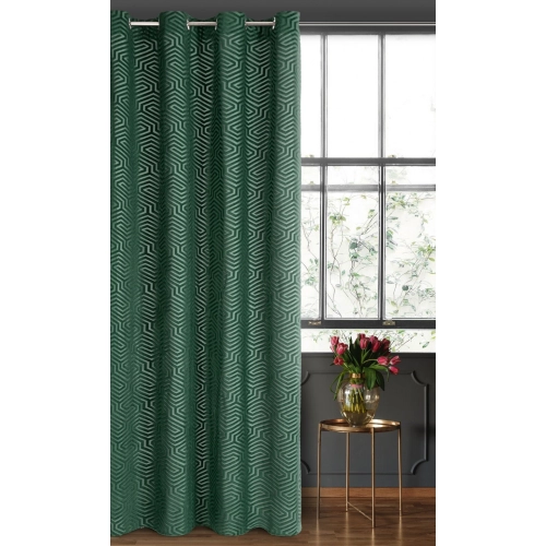 Záves 140x250 cm zamatový tmavozelený na kovové krúžky INGA Pierre Cardin