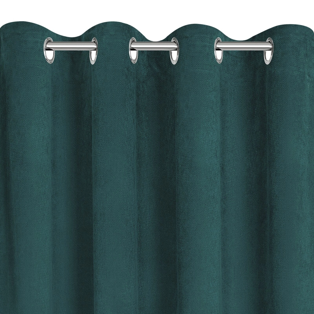 Sametový závěs 140x250 cm tmavě zelený na kovových kroužcích MEGI