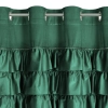 Závěs 140x250 cm sametový tmavě zelený na kovové kroužky SAMI