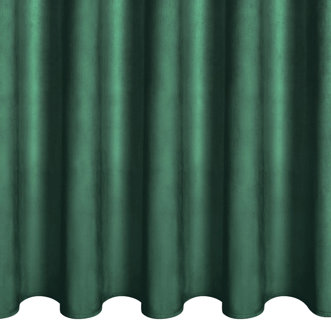 Závěs 140x250 cm sametový tmavě zelený na kovové kroužky SAMI