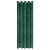 Sametový závěs 140x250 cm tmavě zelený na kovových kroužcích VILLA