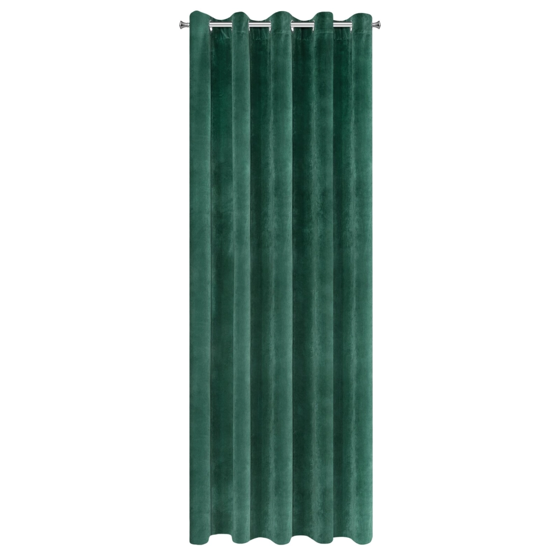 Sametový závěs 140x250 cm tmavě zelený na kovových kroužcích VILLA