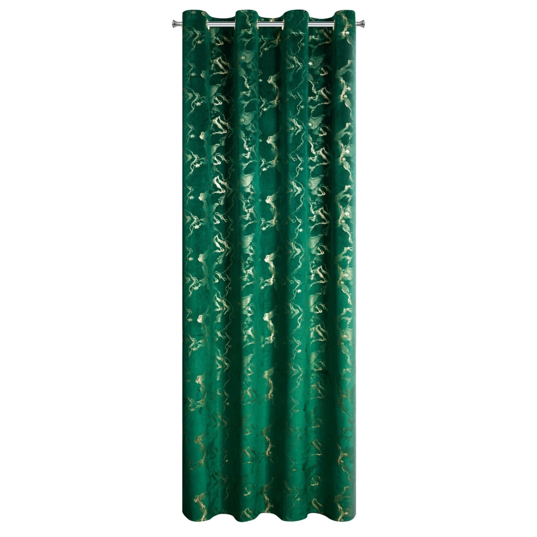 Závěs 140x250 cm sametový tmavě zelený šampaňský na kovové kroužky RAJA